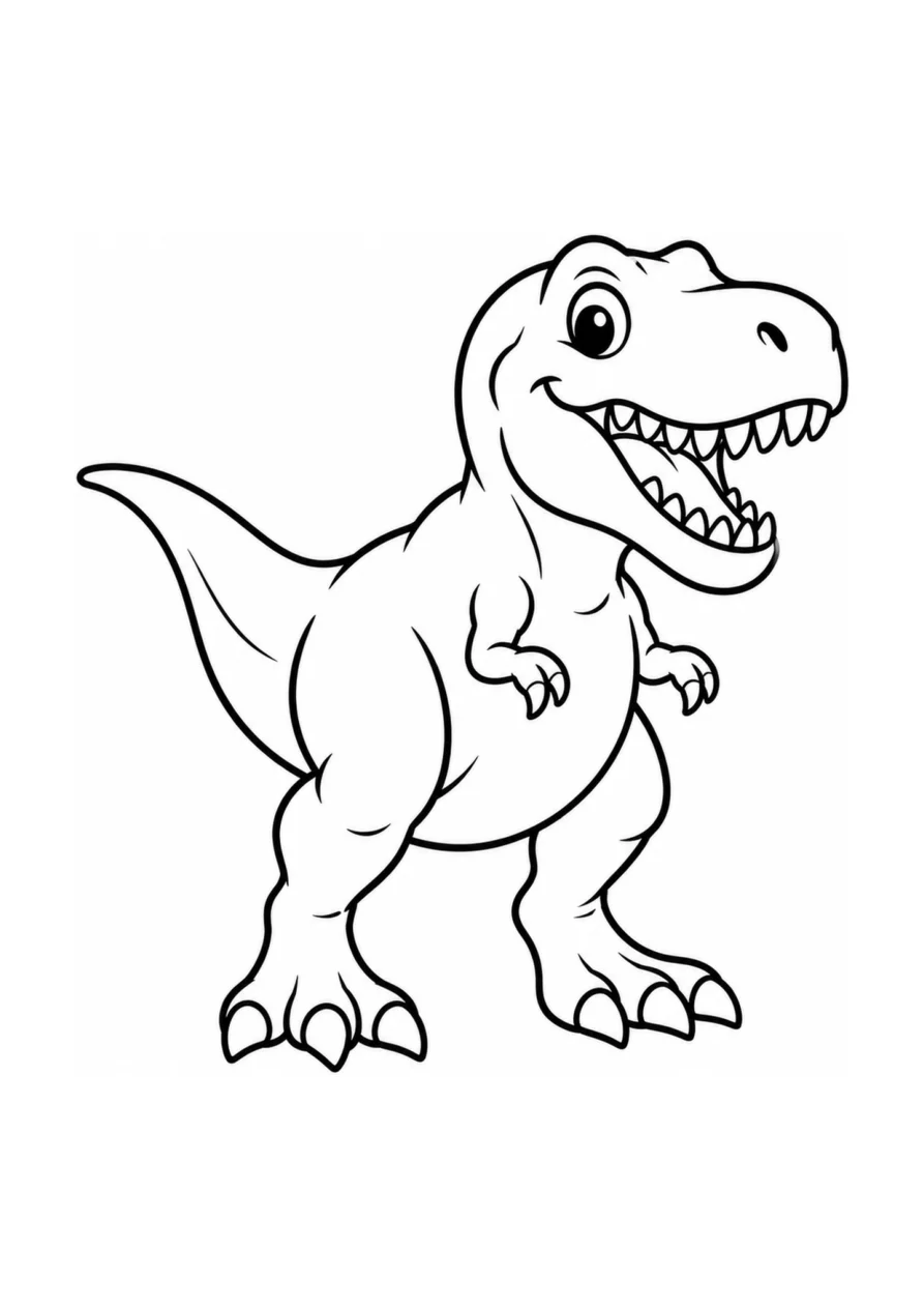 Tirannosaurus rex sebagai halaman mewarnai mudah.