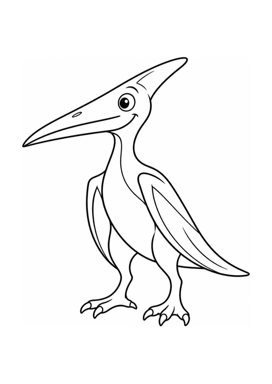 Pterodaktylus als einfaches Ausmalbild.