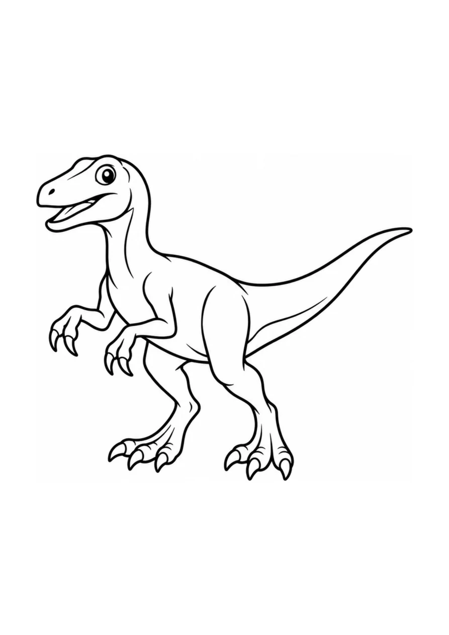 Velociraptor als einfaches Ausmalbild.