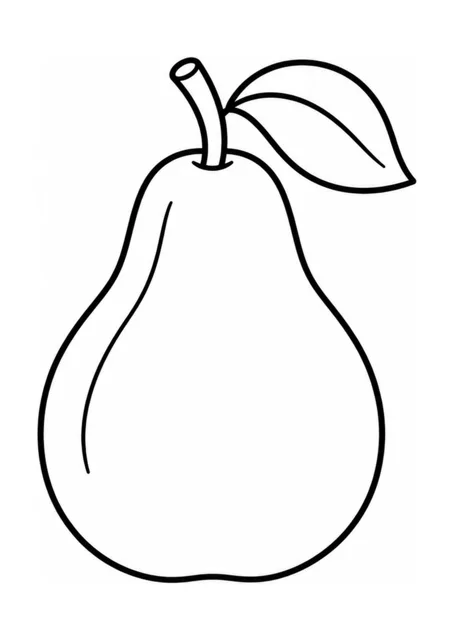 Reife Birne als einfaches Ausmalbild.