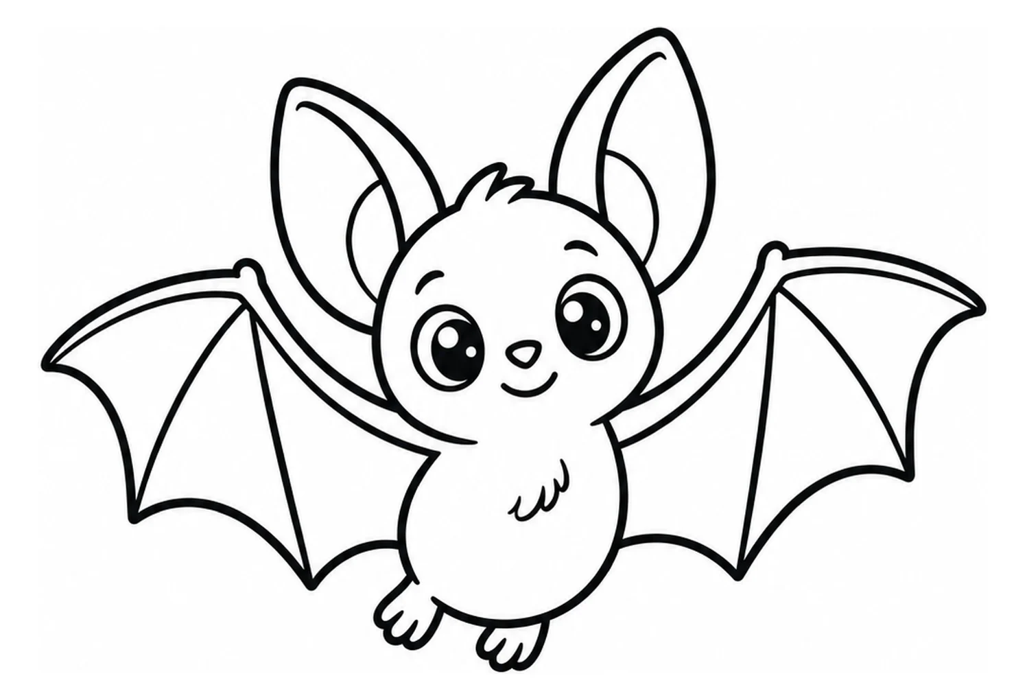 Süße Fledermaus als einfaches Ausmalbild.