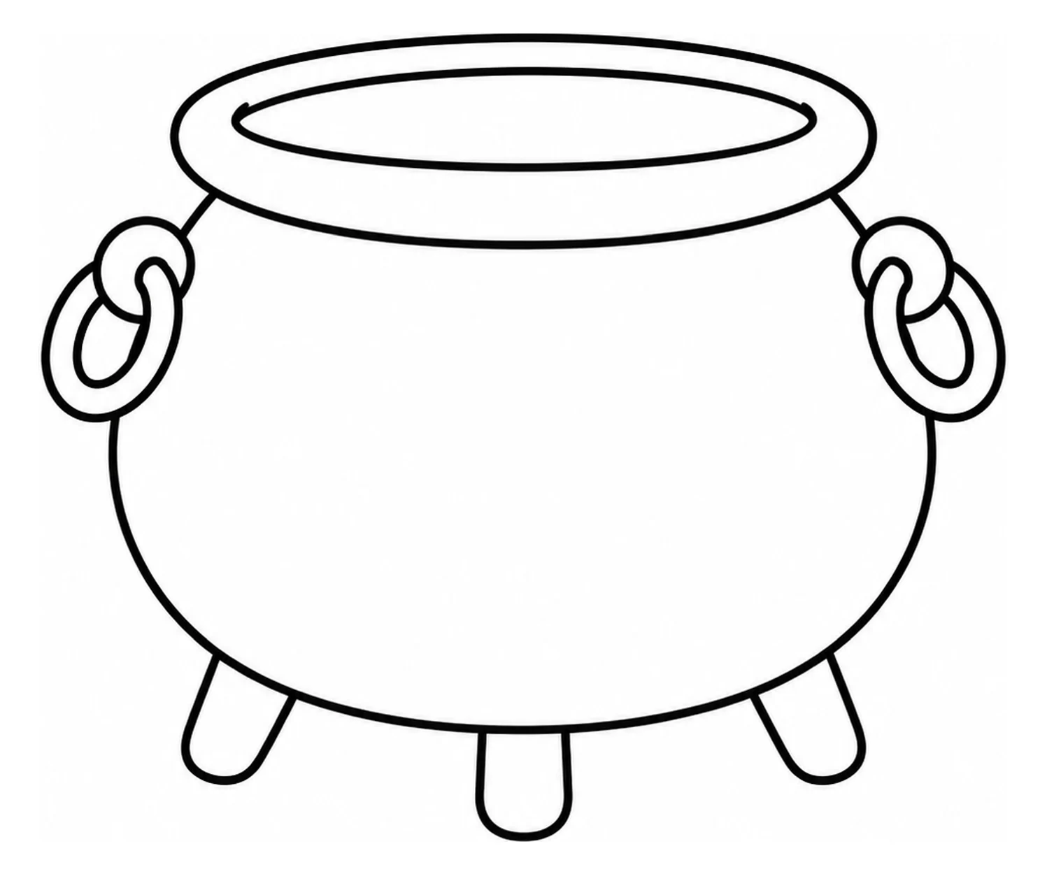 Calderone della strega come disegno da colorare facile.