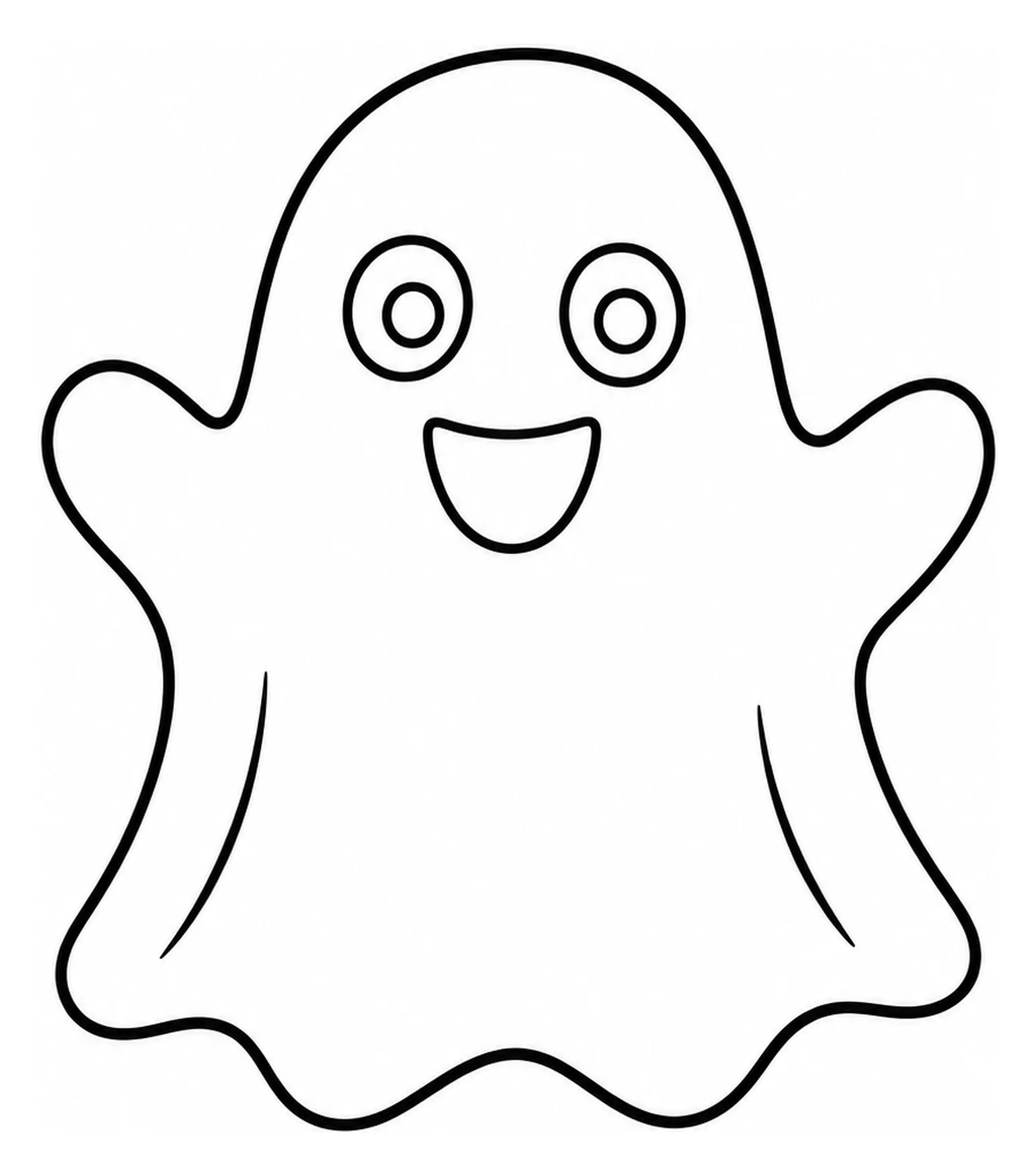 Fantasmino simpatico come disegno da colorare facile.