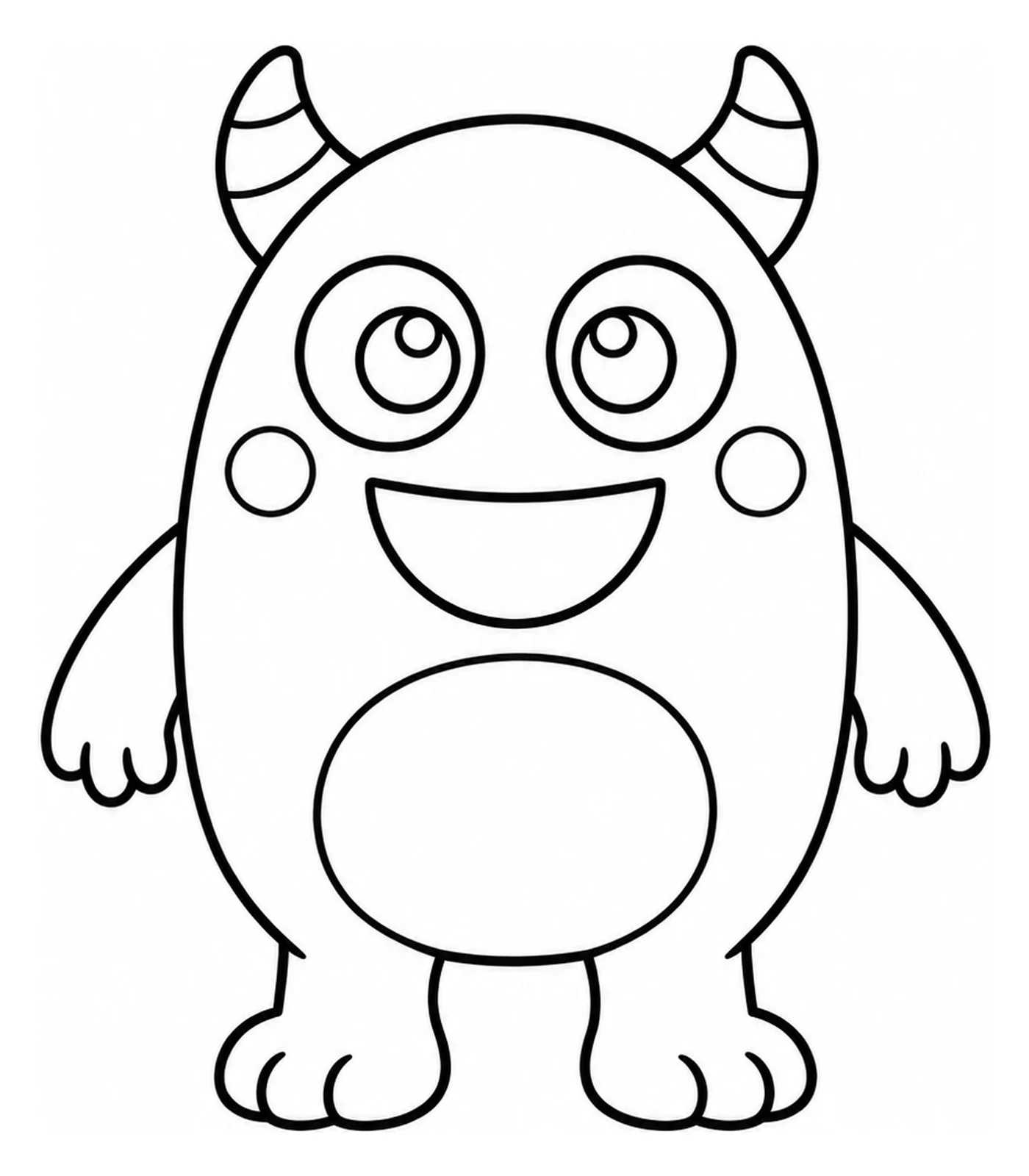 Petit monstre mignon, un coloriage facile.