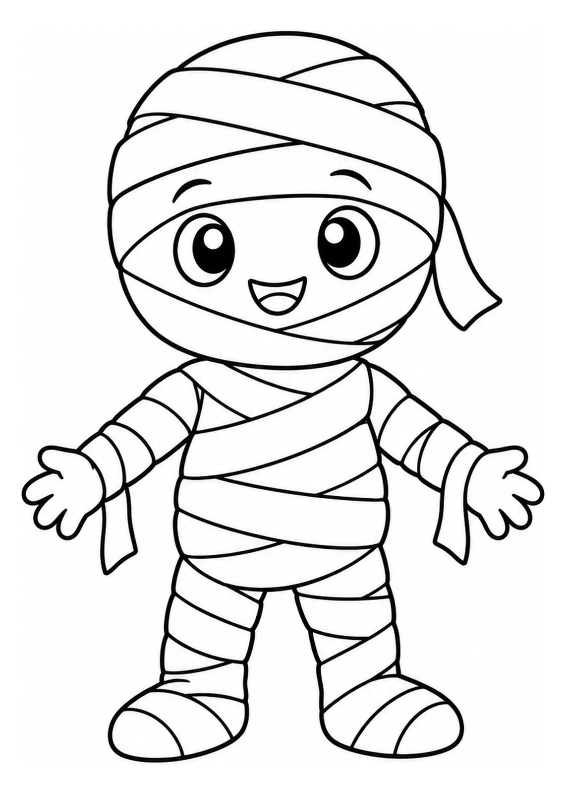 Mummietta simpatica come disegno da colorare facile.