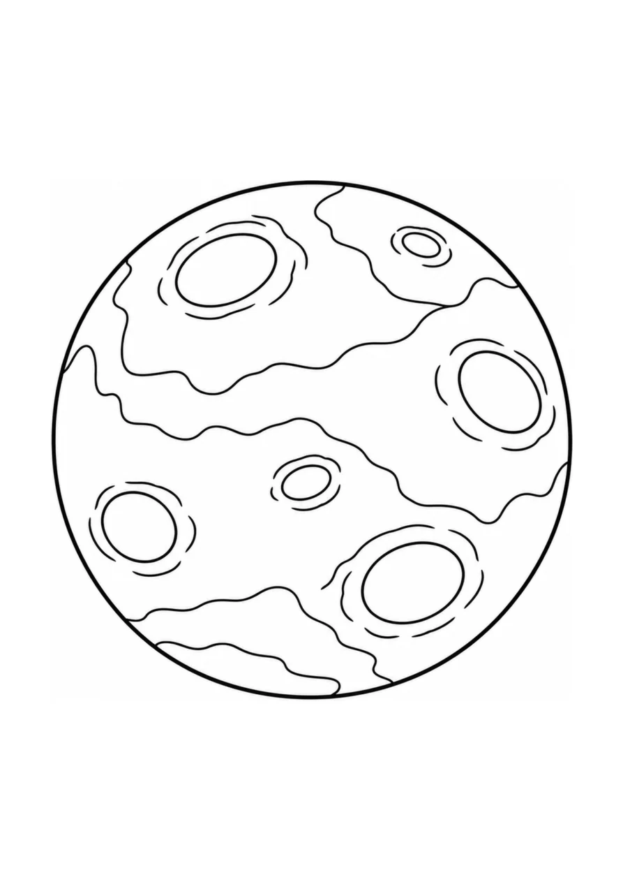 Mars als einfaches Ausmalbild.