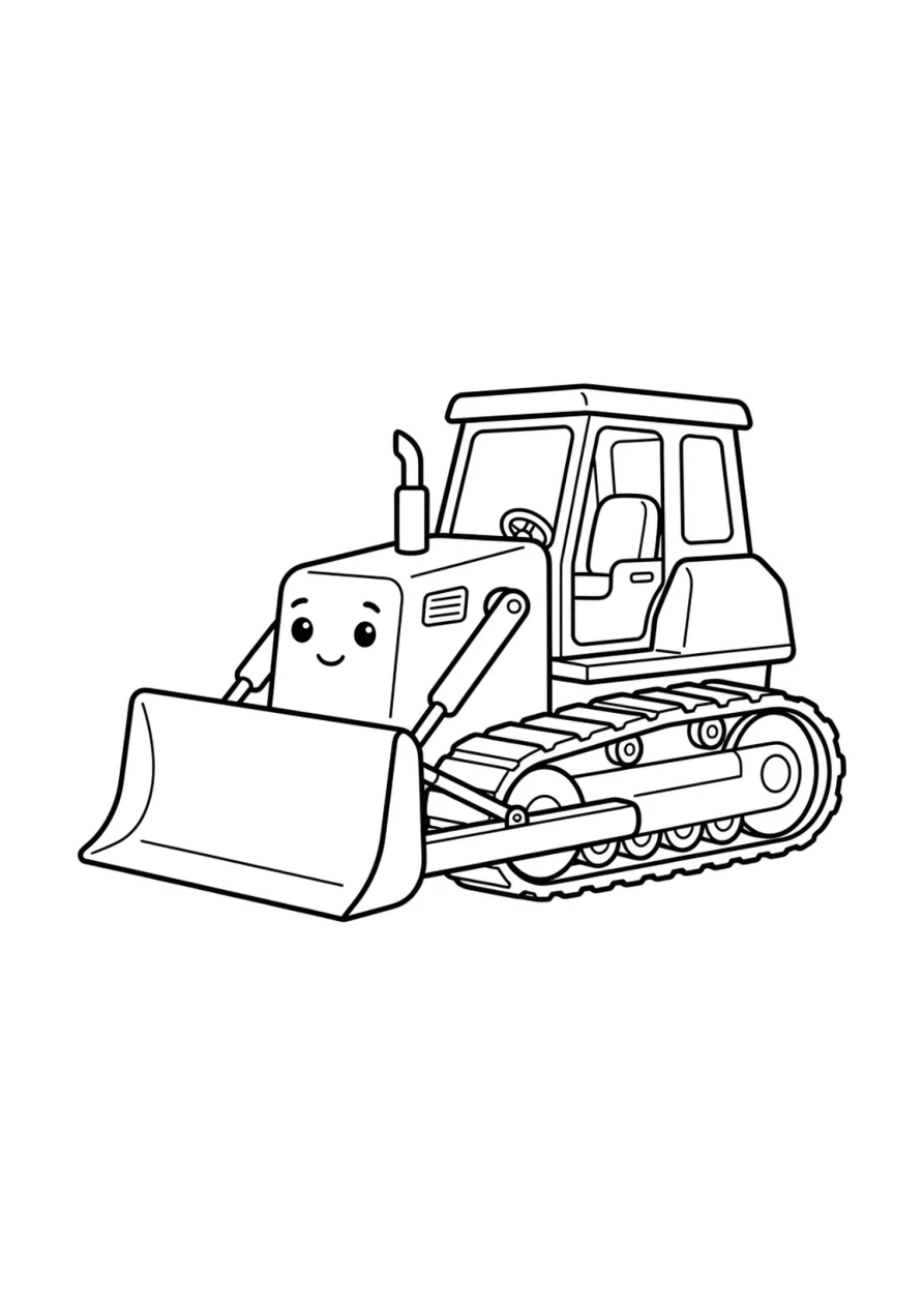 Compact group of construction vehicles parked closely together