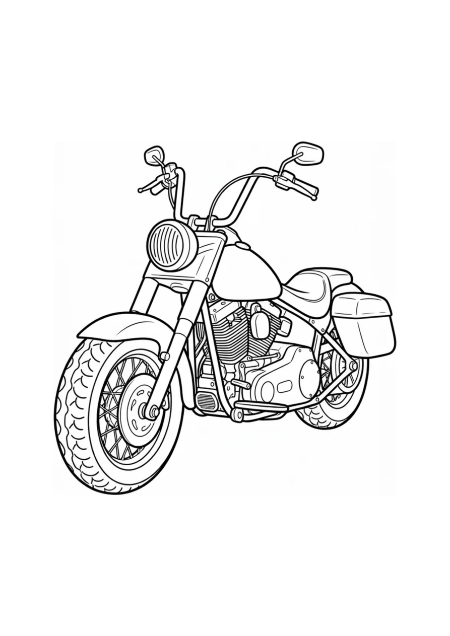 Ein einzelnes Motorrad in Seitenansicht als zentrales Motiv ohne Hintergrundszene.