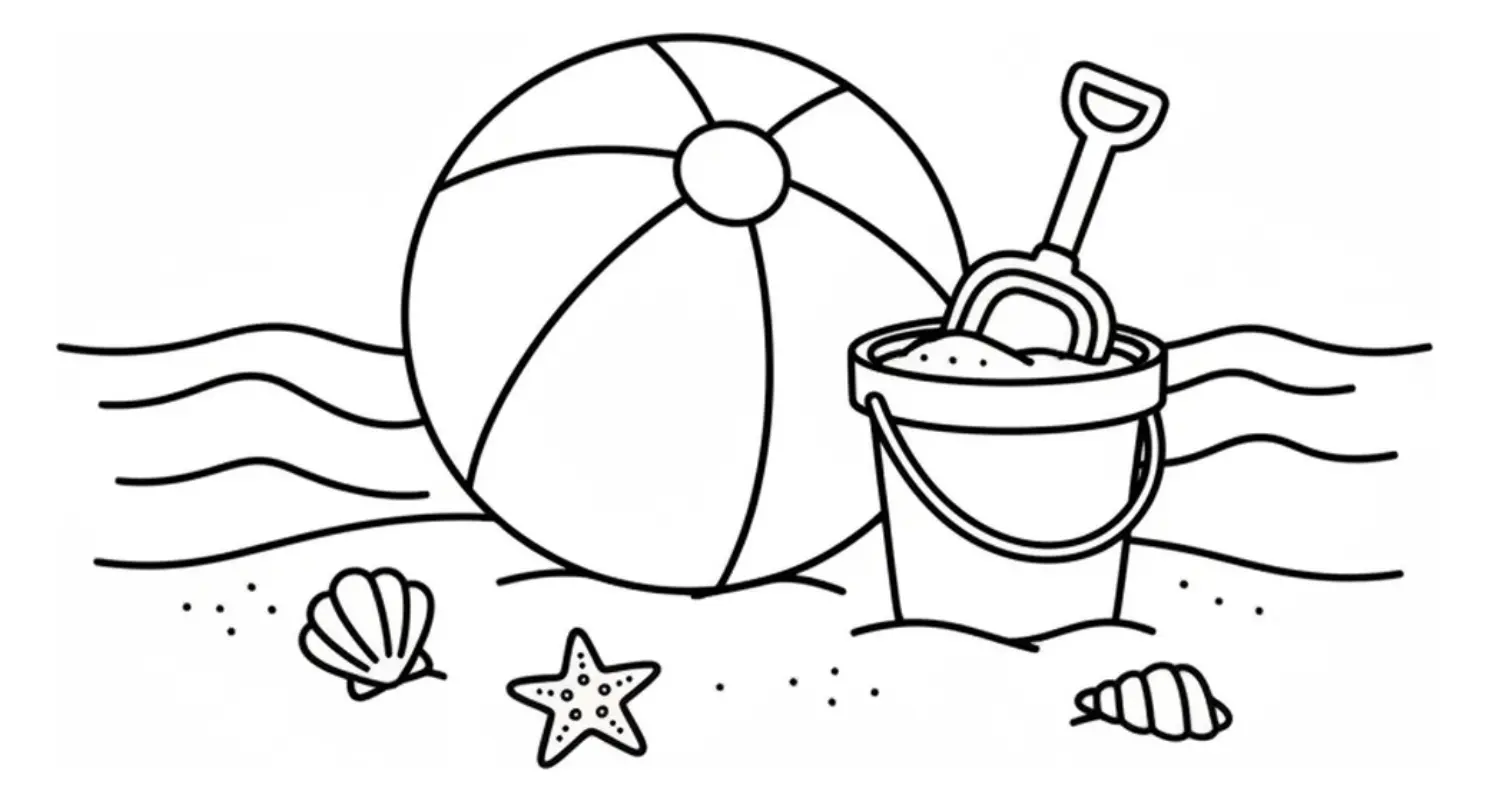Coloring page Summer Beach Ball