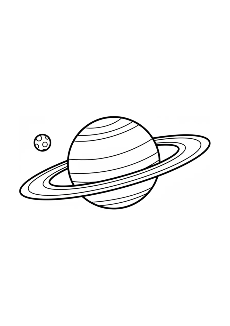 Planet mit Ring Ausmalbild